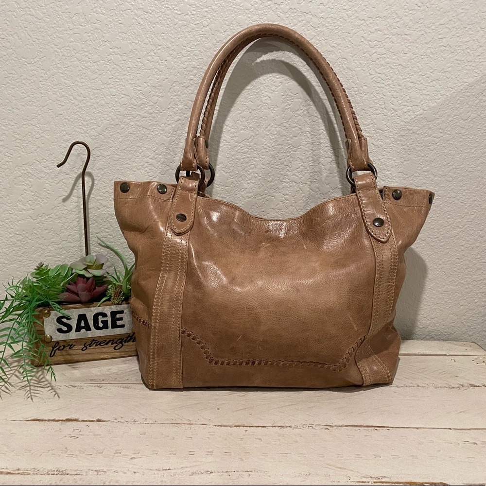 Frye Melissa whipstitch dark taupe